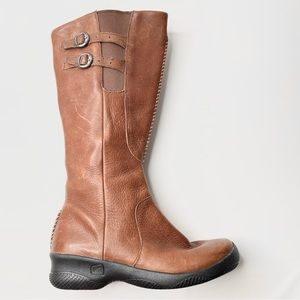 Keen Bern Baby Bern Tall Boots Brown Leather Riding Style, Size 7